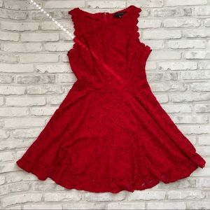 City Studio Red Lace Dress - fully lined, size 7
